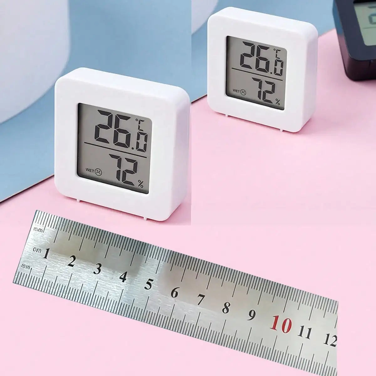 1/2/3pcs Small Digital Hygrometer Indoor Thermometer Environment Temperature Humidity Meter Monitor For Home Office Reptile Terrarium, Indoor Thermometer