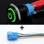 16mm 19mm 22mm Black On Off Metal Button Switch Car Power Start Stop Led Light Waterproof Reset Latching With Socket 5V 12V 220V