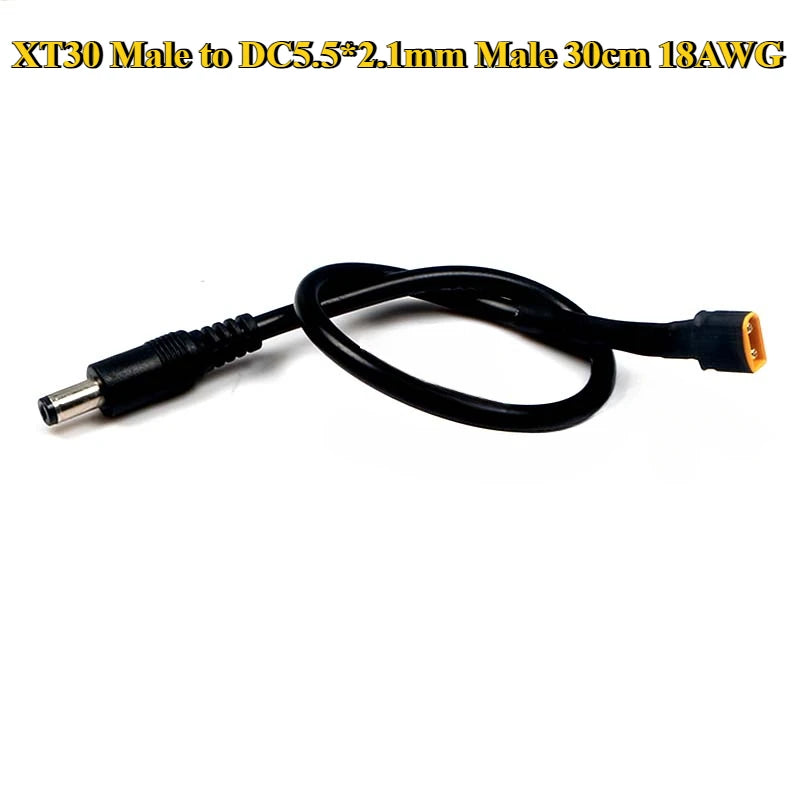 XT60 XT30 T Plug Male to DC 5.5*2.1/5.5*2.5mm Male Connector Battery Charging Adapter Cable Conversion Wire for DC Power Charger