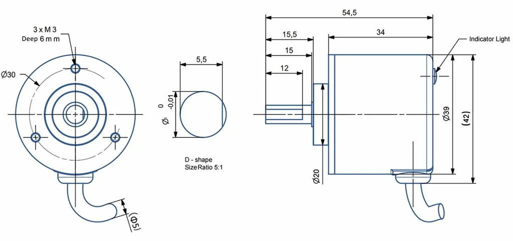 Rotary Absolute Encoder Magnetic Single Multiturn Angle Sensor CAN RS485 Power Off Memory High Precision Durable Versatile
