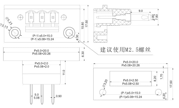 5sets KF2EDGWB 5.08 2/3/4/5/6/7/8/9/10/12Pin Wall Terminal Plug Type 5.08mm Pitch Connector Pcb Screw Terminal Block