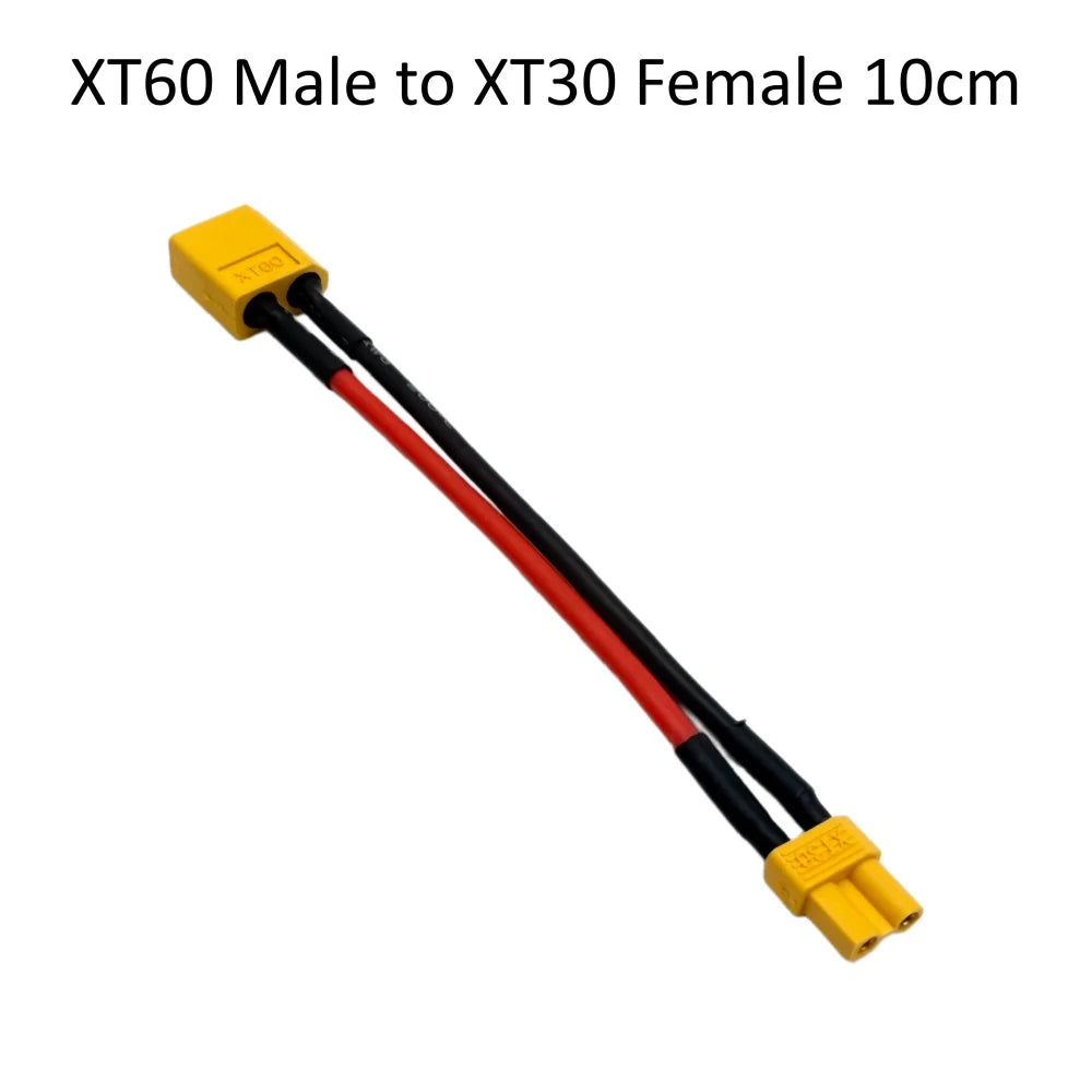 XT30 To XT60 Male/Female RC Lipo Battery Adapter 10CM Cable 16AWG Silicone Wire for FPV RC Car Accessories CineLog35 Drone Parts