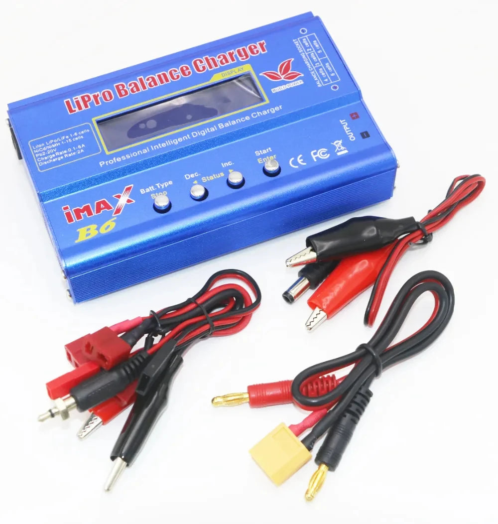 IMAX B6 80W B6 Charger Balance Charger Digital LCD Screen Lion LiFe Nimh Nicd PB Lipo Battery Discharger AC Power 12V 5A Adapter