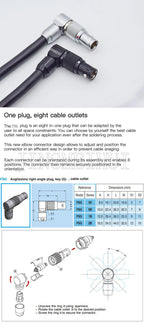 FSG 0B 2 3 4 5 6 7Pin Adjustable Right Angle Male Plug Push-pull Self-Locking Connector For Industrial Camera Sound Video Device