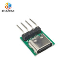 2/5/10pcs Type-C 4Pin Power Adapter Board - Straight/Elbow Pin PCB Connector for Data Cable Test & Charging Module