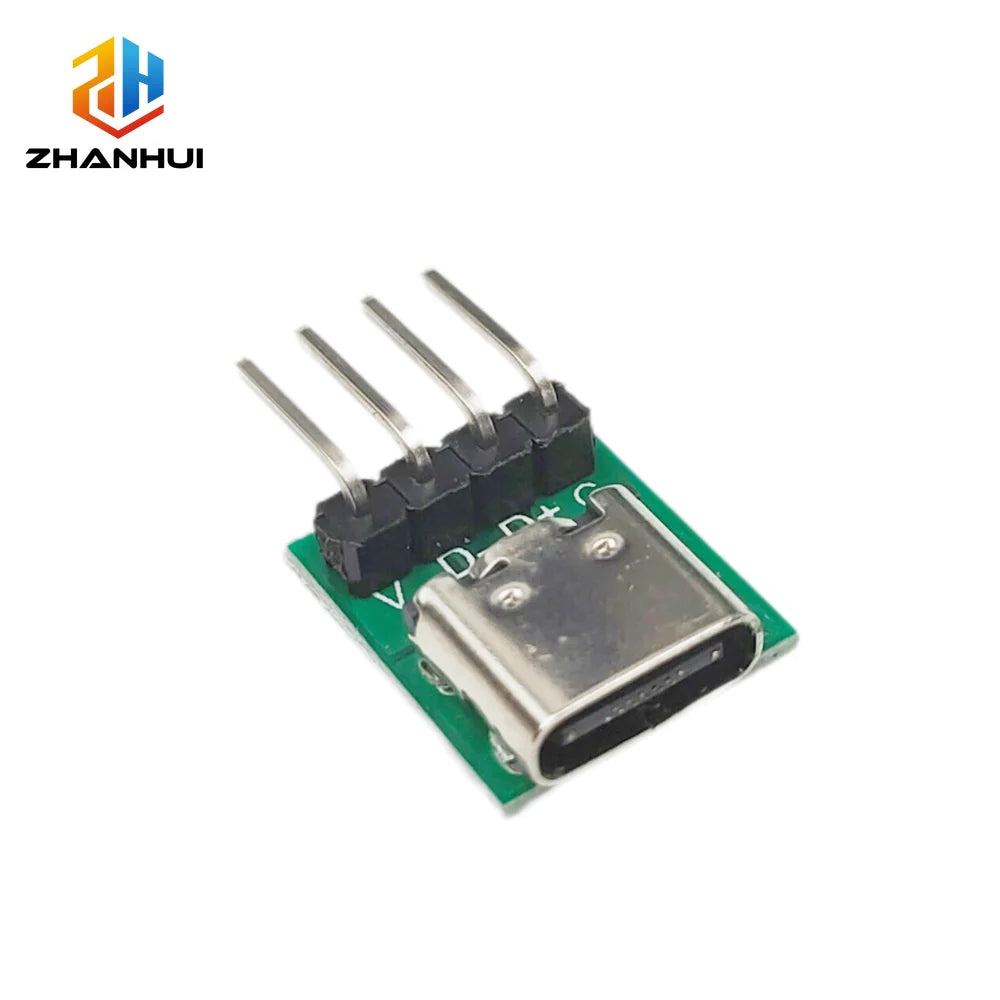 2/5/10pcs Type-C 4Pin Power Adapter Board - Straight/Elbow Pin PCB Connector for Data Cable Test & Charging Module