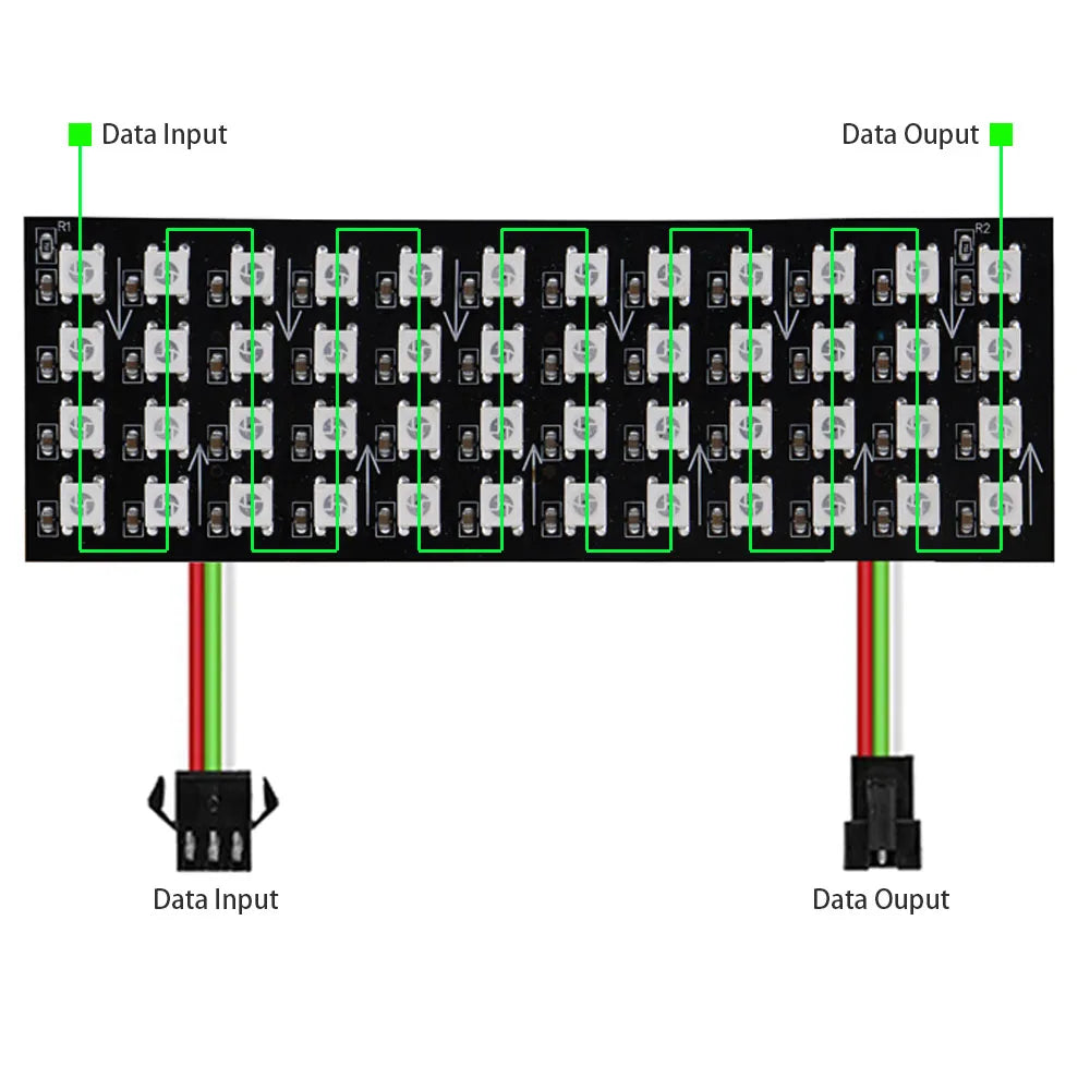 WS2812B Mini LED Digital Flexible Individually Addressable Panel 4X12 48Pixels WS2812IC Module Matrix Screen DC5V