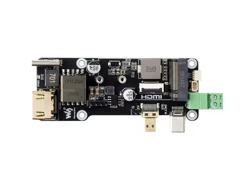 PCIe To.2 Multifunctional Adapter (E) Raspberry Pi 5, 4K Output, Onboard PoE Power Supply And PCIe To.2