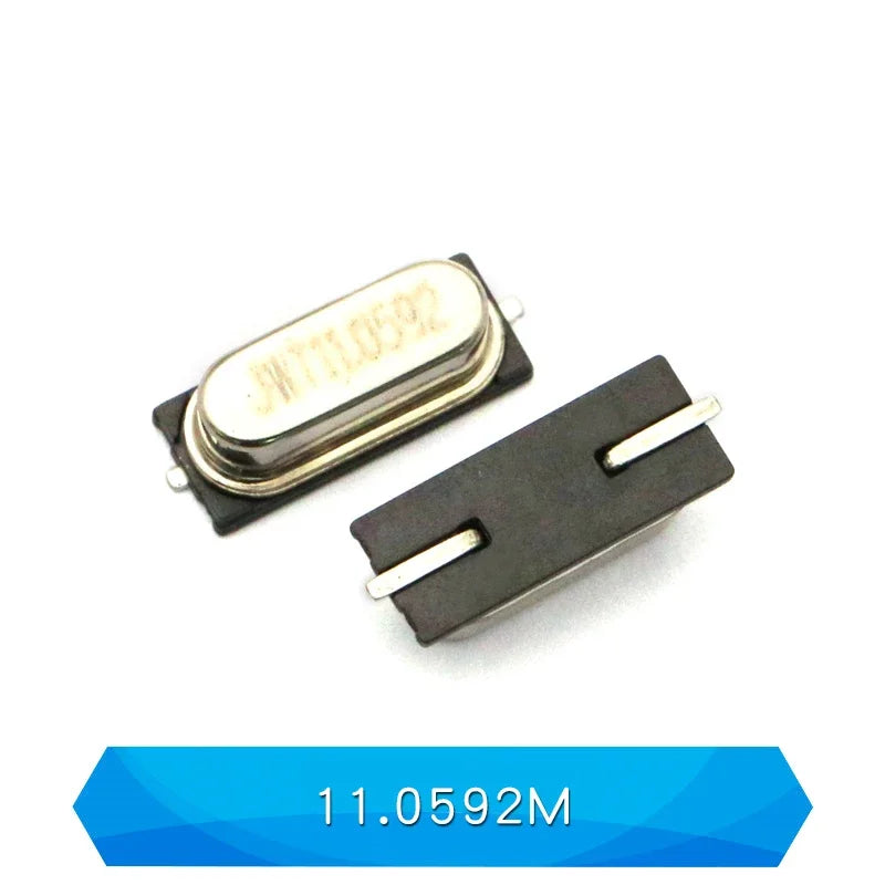 10PCS 4Mhz 6Mhz 8Mhz 12Mhz 11.0592MHZ 14.318MHZ 16MHZ 20MHz 24MHZ 25MHZ SMD Quartz Crystal Resonator Passive Oscillator HC49S