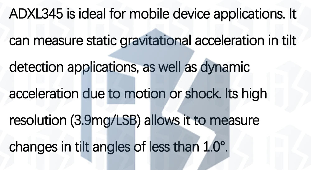 ADXL345 3-Axis Accelerometer Module: ±16g High-Precision with I2C/SPI Interface – Compatible for Arduino & Raspberry Pi