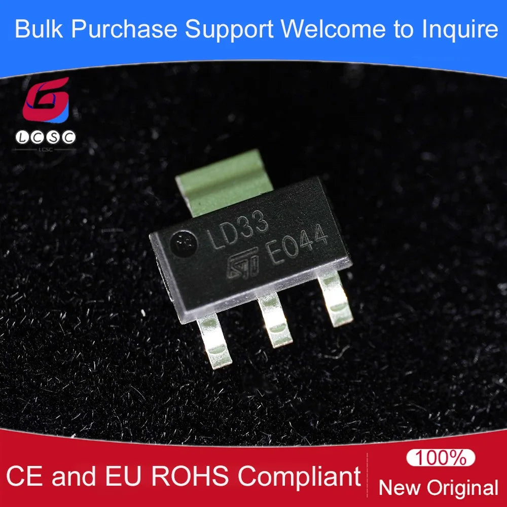 10-50Pcs/Original LD33 LD1117S33TR Linear Voltage Regulator IC Positive Fixed 1 Output 800mA 3.3V SOT-223 LDO Regulators