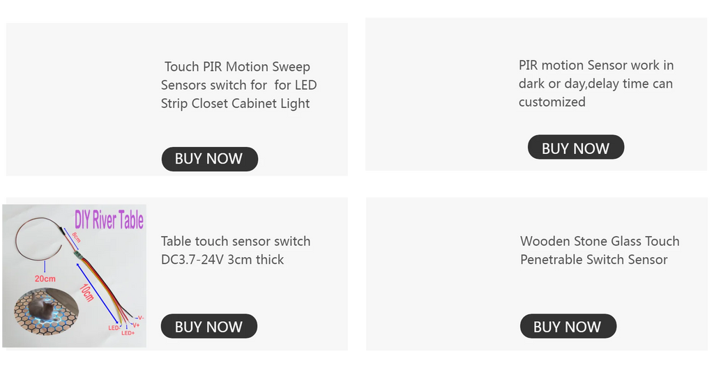 Mini Touch Switch Sensor Dimmable Switch Button Smart Home Switch Controller for DC3.7-24V Closet Corridor LED Strip Customized