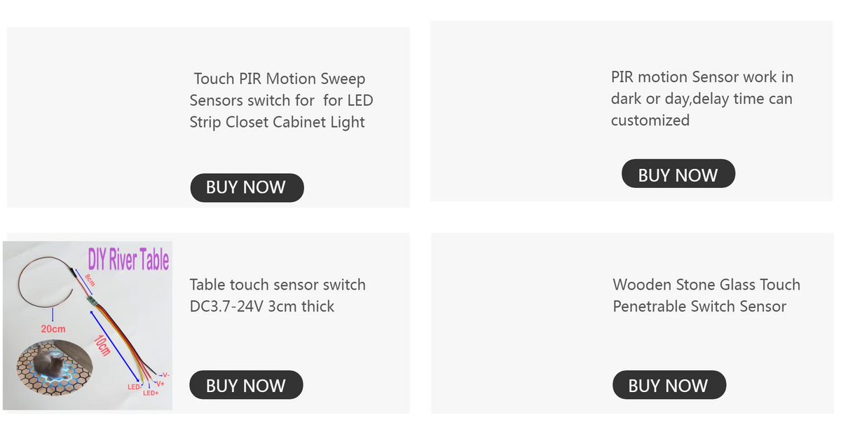 Mini Touch Switch Sensor Dimmable Switch Button Smart Home Switch Controller for DC3.7-24V Closet Corridor LED Strip Customized