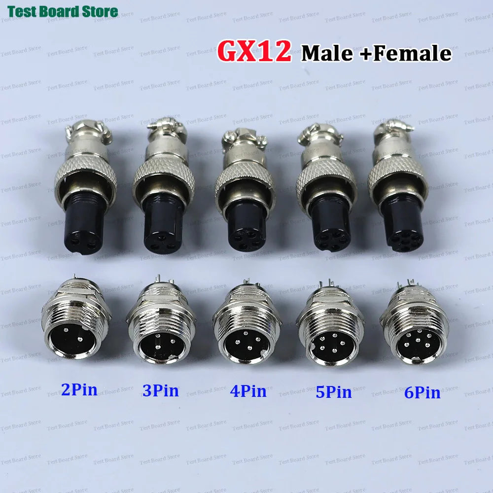 5 Sets/lot GX12 GX16 GX20 2P 3P 4P 5P 6 7P 8P 9 10 12 Pin Male Female Docking Aviation Plug Socket Waterproof Circular Connector