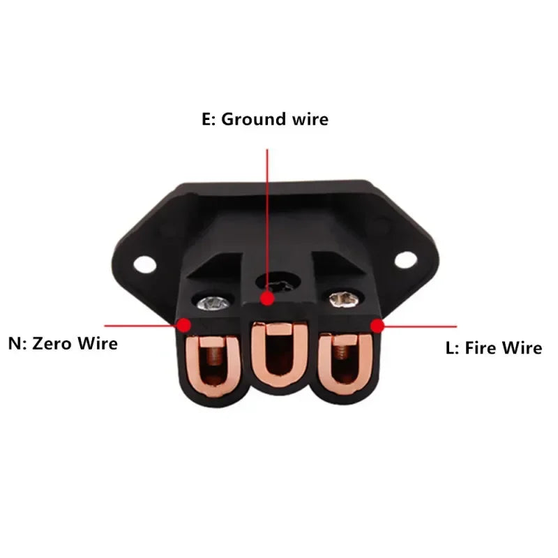 3 Pin AC Power Plug Connector IEC Inlet Socket Consumer Electronics DIY HIFI Amplifier Electrical Audio Interface Panel Mount