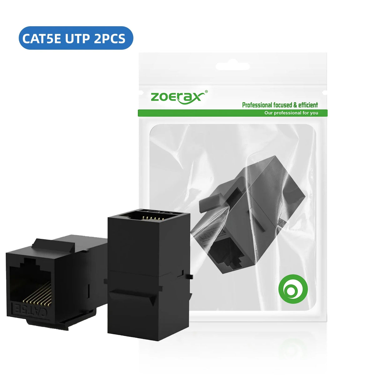 ZoeRax 2PCS Keystone Jack Rj45 Coupler Inline Coupler for Cat7/CAT6A/CAT6/CAT5E Female to Female Insert Coupler