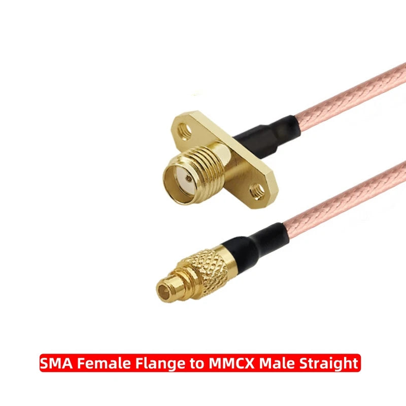 MMCX Male Straight Right Angle 90 Degree to SMA Female Male Flange Panel Mount RG316 Pigtail FPV Antenna Extension Cable for RC