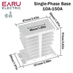 EARU 10A-200A New Single Phase Three Phase Solid State Relay Module Heat Sink SSR DA AA DD Aluminum Fins Radiator Din Rail Mount