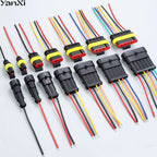 YanXi AMP 1/2/3/4/5/6 Pin Way Waterproof Electrical Auto Connector Male Female Plug with Wire Cable Harness For Car Motorcycle
