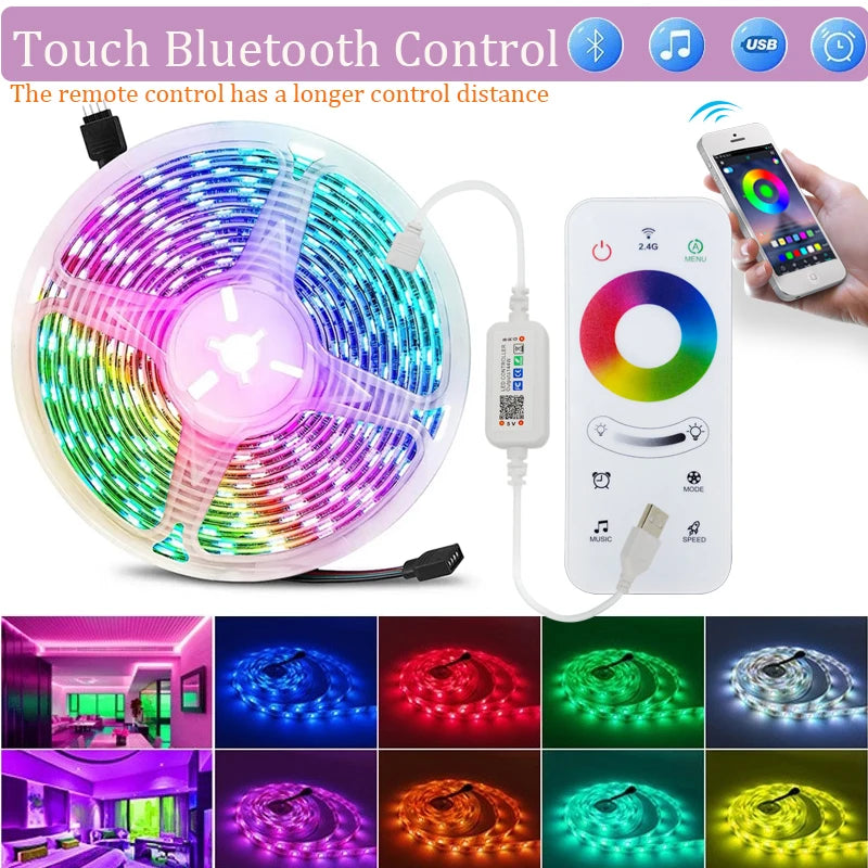 1-20M USB LED Strip Lights WIFI APP Control Color Changing 5050 RGB Led Light Flexible Lamp Tape for TV Backlight Room Decor