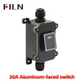 FILN 30A 12V 24V 220V Waterproof Inline Toggle Switch with LED IP65 Sealed Outdoor Box Inline Cord Rocker Switch Power