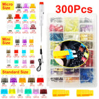300/180/50Pcs Car Blade Fuse Assortment Kit Auto Truck Automotive Medium Small Mixed Motorcycle Circuit Fuse With Box 2A-35A