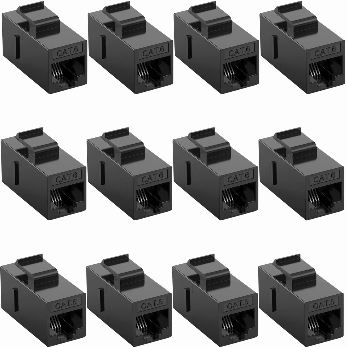 Acoplador Keystone RJ45 Cat6 Cat5e, conector Keystone Cat6 Cat5e hembra a hembra, inserto de acoplador Keystone UTP, negro