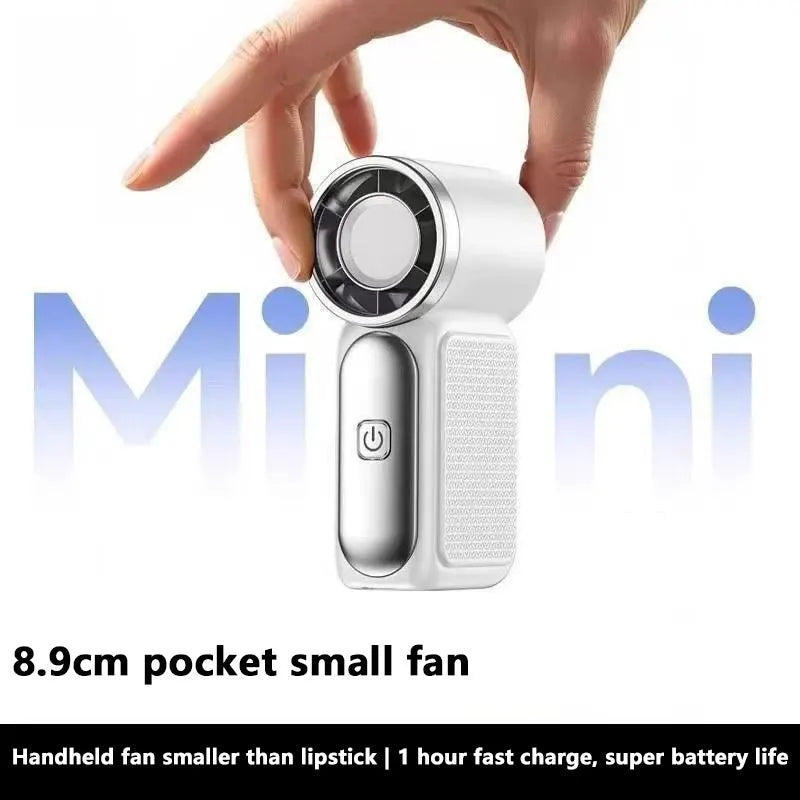 2026 Mini Portable Handheld Fan with Digital Display Speeds Adjustable USB Rechargeable Pocket Cooling Fan for Outdoor Travel