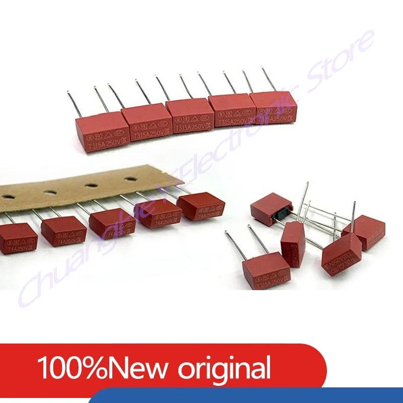 10pcs Fuse T0.5A T1A T2A T2.5A T3.15A T4A T5A T6.3A T8A T10A 250V 392 Square Plastic Power Board Commonly Used Fuses Slow Blow