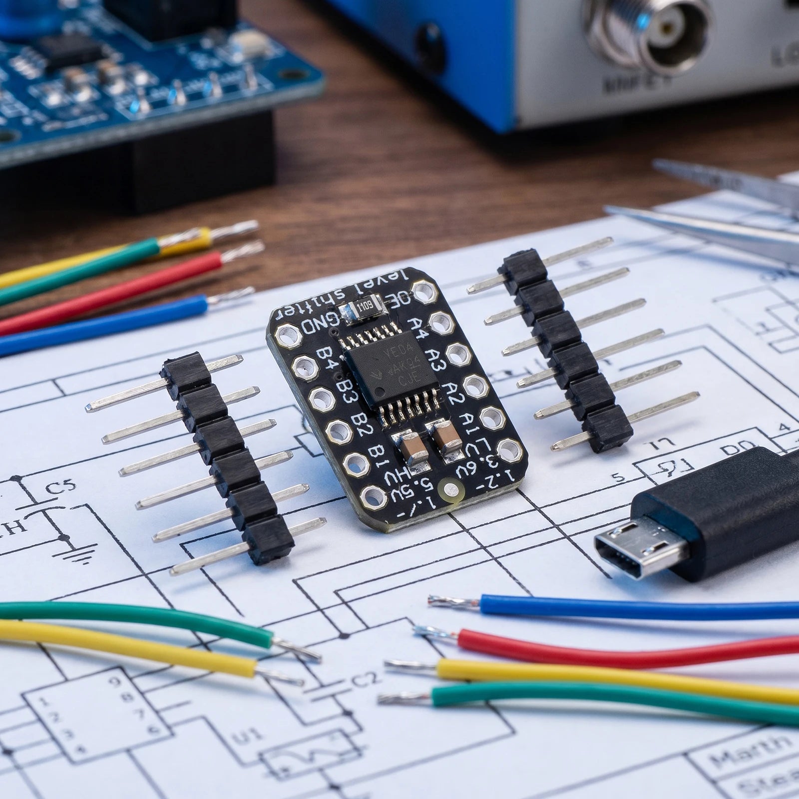 5V 3.3V Logic Level Shifter Modules Multi Purpose Auto Direction Signal Level Shifter Lightweight for Hardware Development