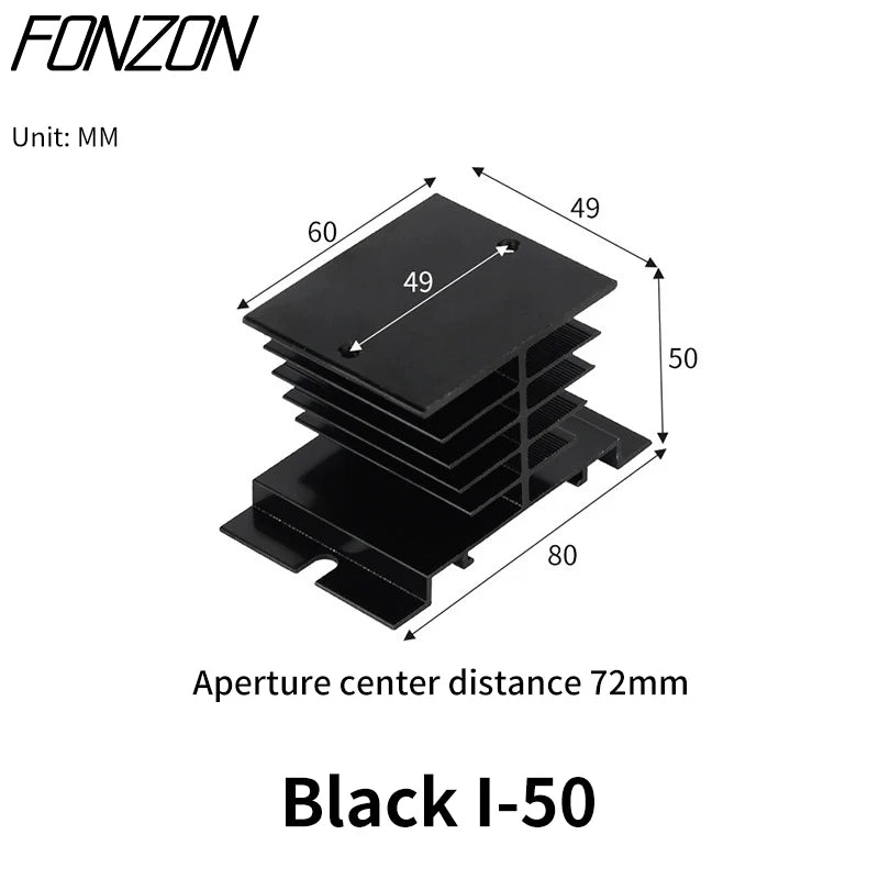 1 Pcs 10A-40A New Type Single-Phase Solid State Relay SSR Aluminum Fin Heat Sink Suitable For SSR-10DA/25DA/40DA