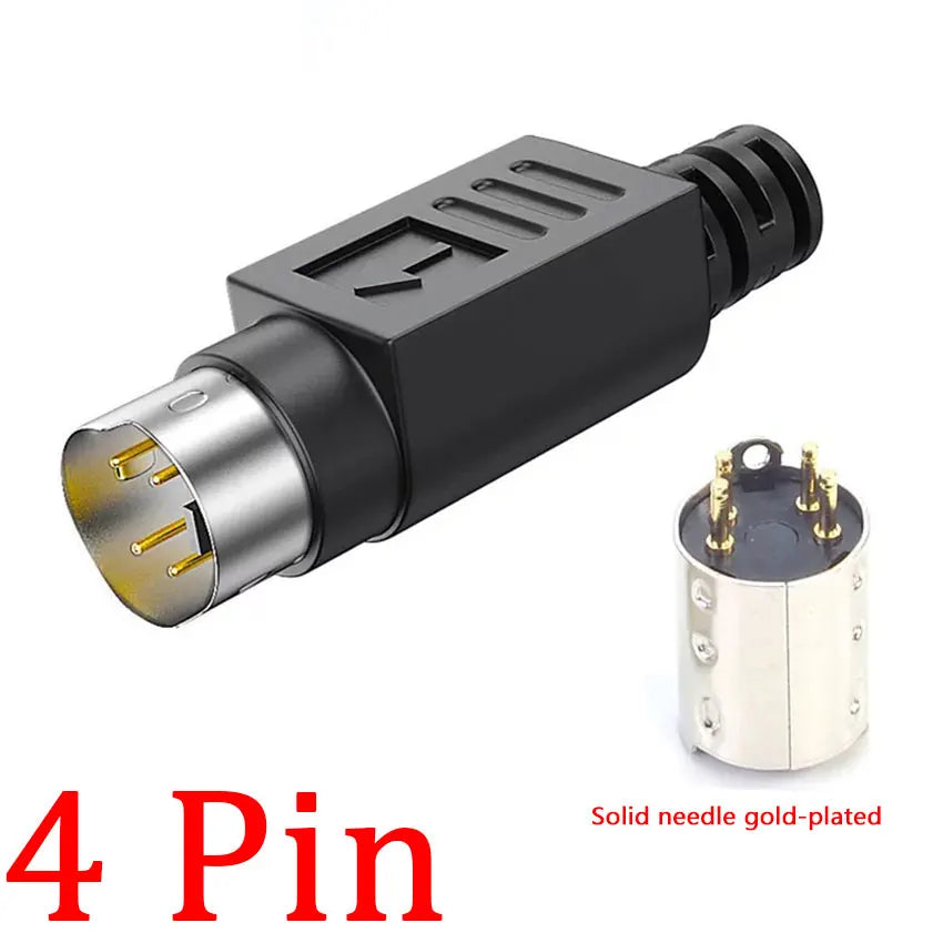 DIY for Soldering Cables Mini DIN Connector S-Video Terminal Circular 8/6/4 Pin Male With Plastic Handle Adapter Socket