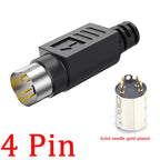 DIY for Soldering Cables Mini DIN Connector S-Video Terminal Circular 8/6/4 Pin Male With Plastic Handle Adapter Socket