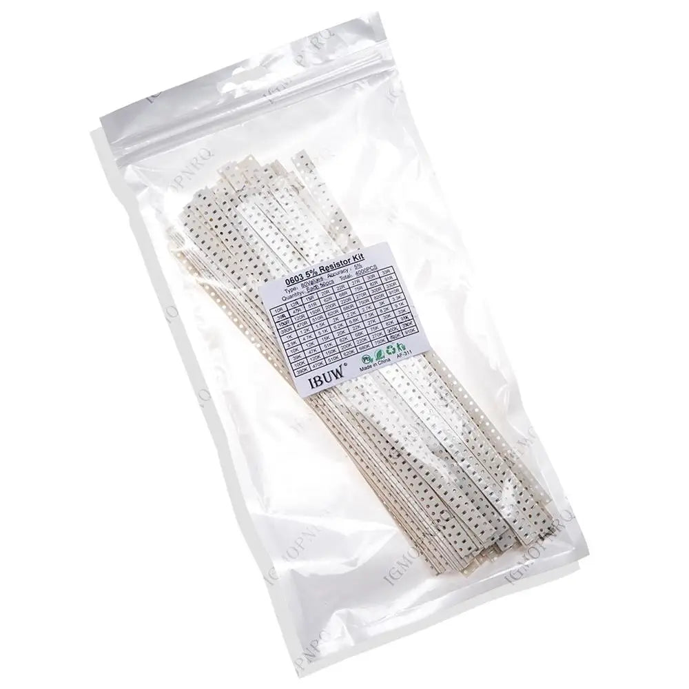 4000PCS/lot 0603 SMD Resistor Kit Assorted Kit 10ohm-1M ohm 5% 80valuesX 50PCS=4000PCS Sample Kit hjxrhgal