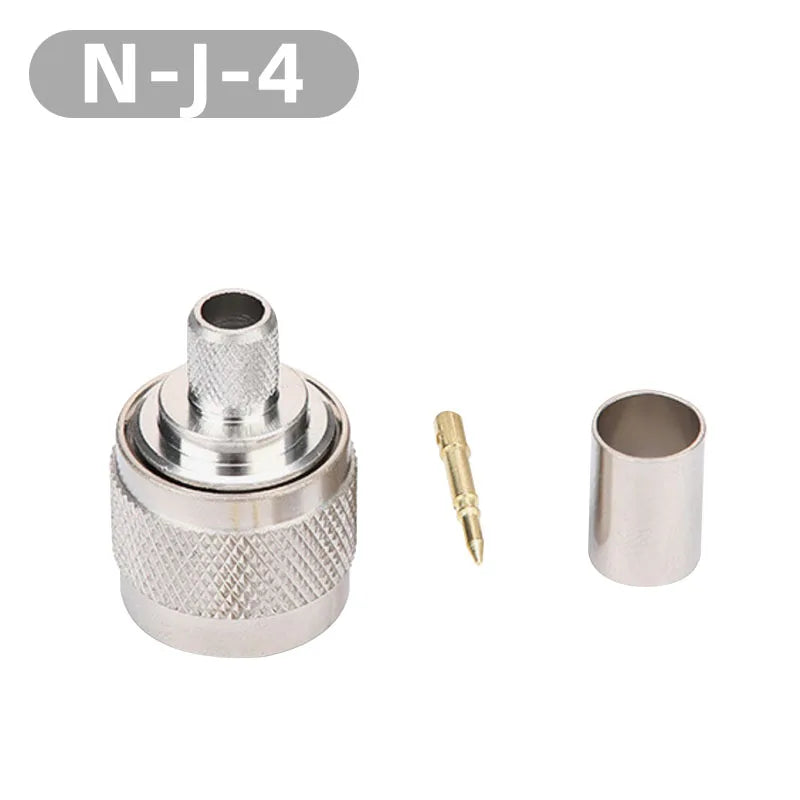 N Male Plug L16 N Crimp Solder for RG59 LMR240 CNT240 RF Connector Nickel Plated Brass 50ohm Coax Wire Coaxial Cable