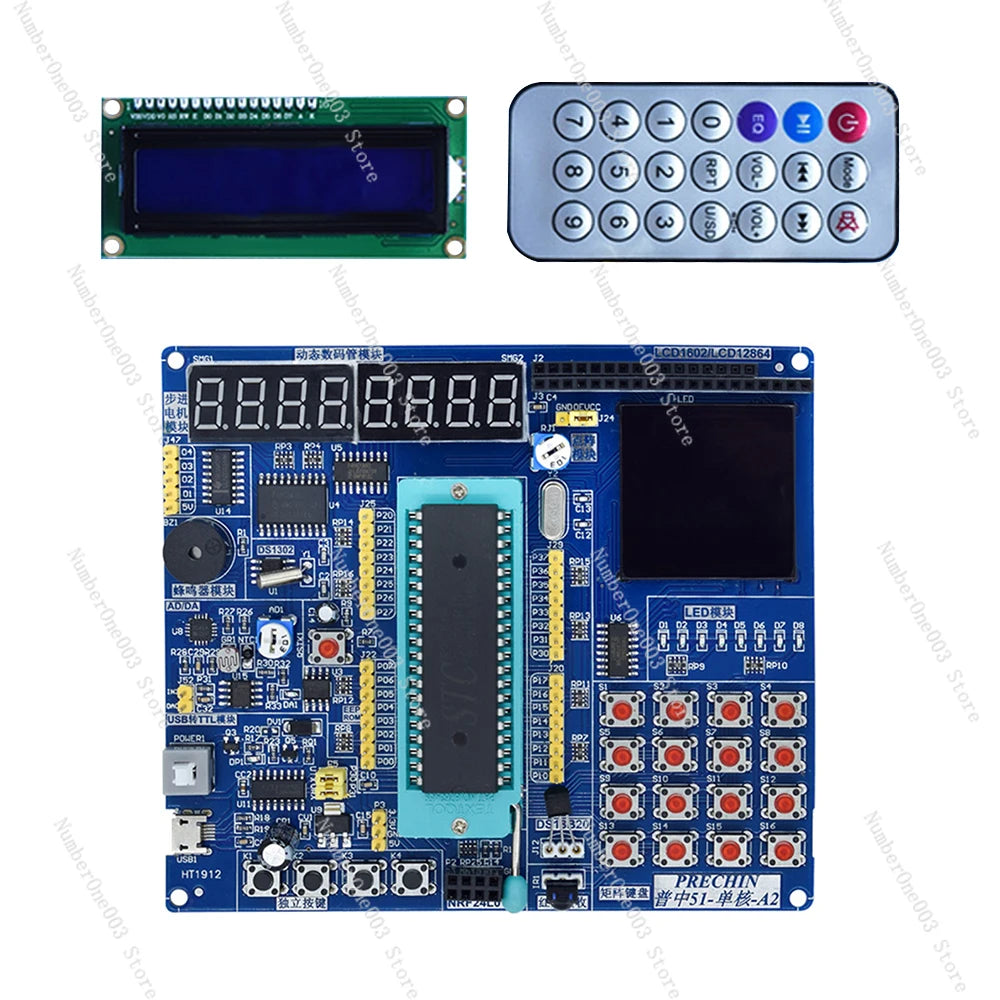 STC89C52 Controller 32/64-bit Operating System Microcontroller Experiment BoardC51 Development Board LCD1602 8051 MCU