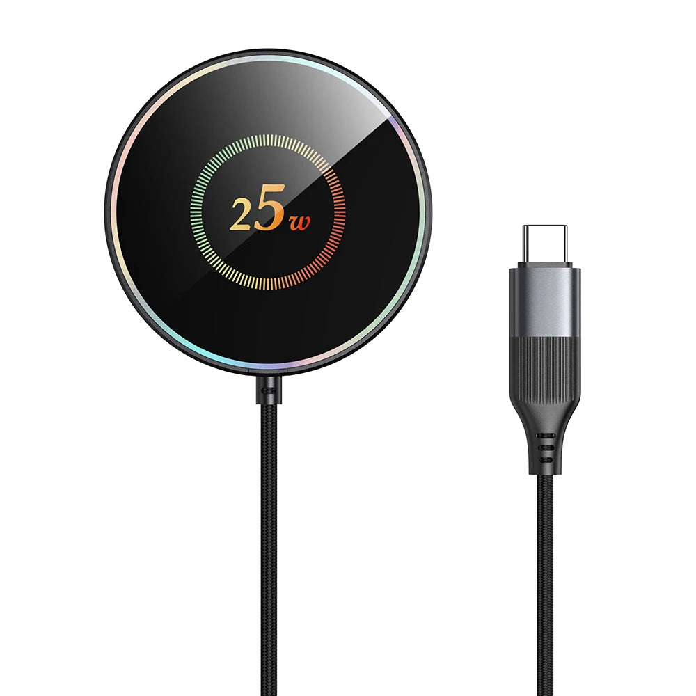 25W Magnetic Wireless Charger Compatible with Apple iPhone 17/16/15, Samsung, Xiaomi Phones, Car, Bedside, Desktop Wireless Indu