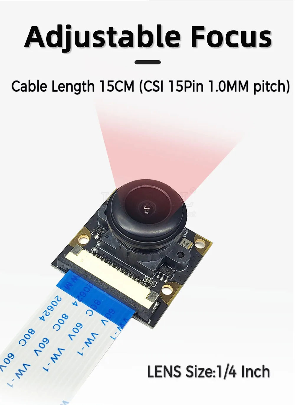 OV5647 Camera Module for Raspberry Pi 3B 4B 3B+ Adjustable Focus 120 130 200 160 Degree 3.6MM HD 5 Million Pixel Night Vision