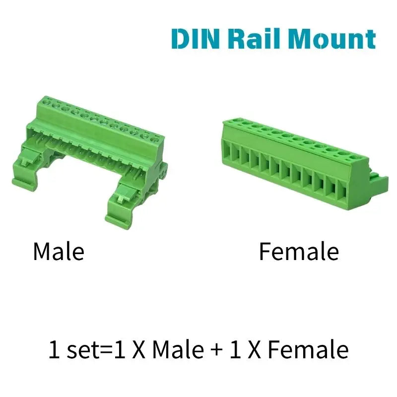 2EDG‑UKR DA803 5.08mm 2‑24P, 35mm DIN Rail Mount Male Female Solder‑Free Plug‑in Terminal Block