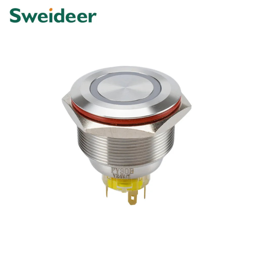 25MM30MM Metal Push Button Switches Power Symbol Waterproof LED Indicator Momentary Latching Start Stop Power On Off Switch