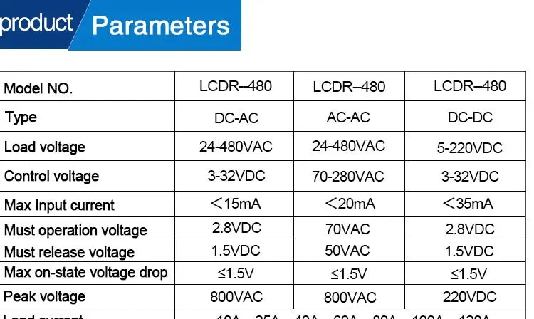 LCTC Solid State Relay 10A25A40A60A80A100A120A DIN Installation DC to AC AC to AC DC to DC Single-phase SSR With Radiator