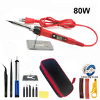 80W Digital Electric Soldering Iron Set Kit 220V 110V Temperature  Adjustable LCD Display Solder Welding Iron Tool Tips