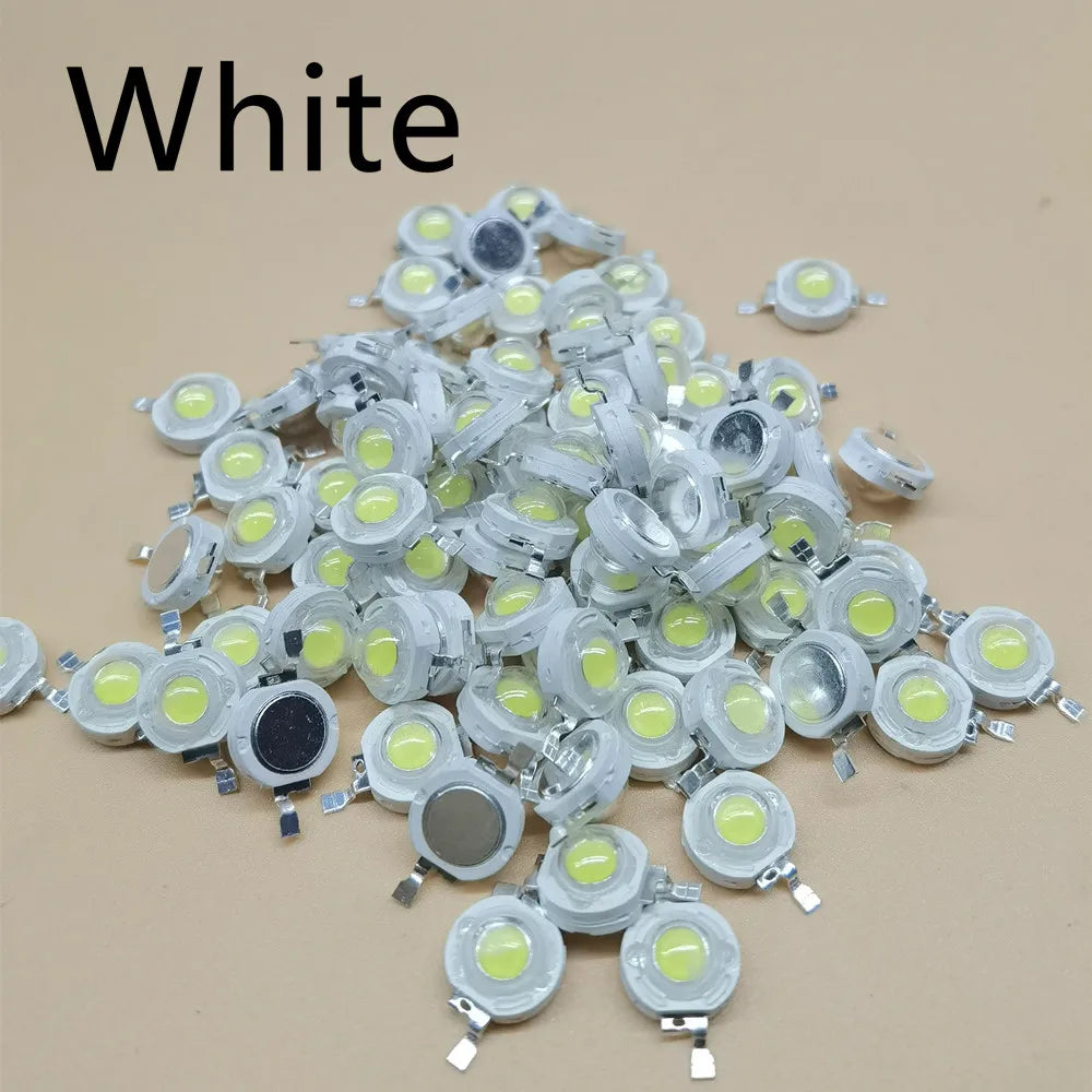 10pcs 1W 3W 5W High Power LED Chip Lamp Bulbs SMD COB Diodes Warm Cold White Red Green Blue Yellow 440 660nm Grow Light Beads