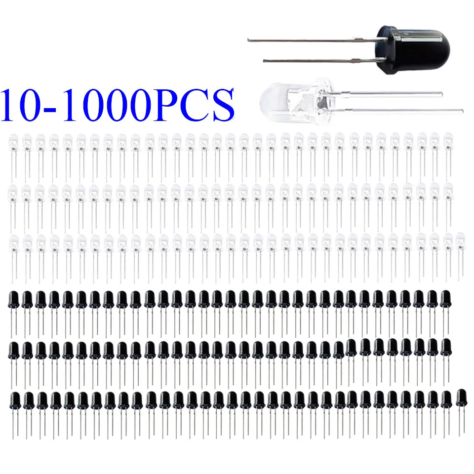10-1000PCS/Pairs 5MM 940nm LEDs Infrared Emitter And IR Receiver Diode Diodes