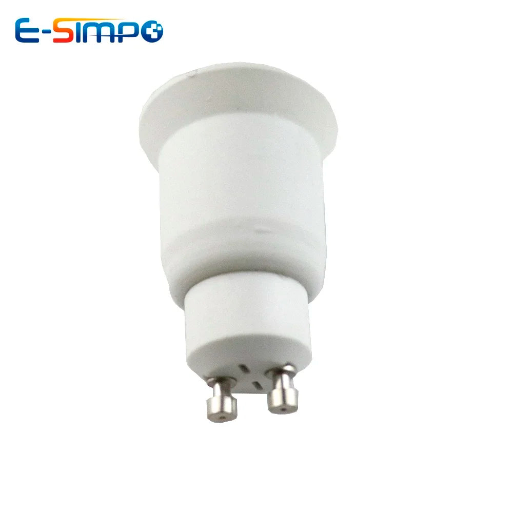 2pcs Gu10 To E27 E26 Led Lamp Base Adapter CE Rohs PBT 2Prong Halogen CFL LED Spotlight To Screw Light Socket Converter Extender