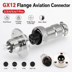 10Sets GX12 Aviation Socket Plug 2 3 4 5 6 7 Pin M16 DF16 Rhombus Flange Male Female Circular Connector Cable Panel Mount Solder