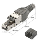 BYXGD Toolless RJ45 Connectors 100Mbps 1000Mbps 10Gbps Tool Free Reusable Cat5e Cat6a Cat7 Metal Plug Ethernet Plug Shielding