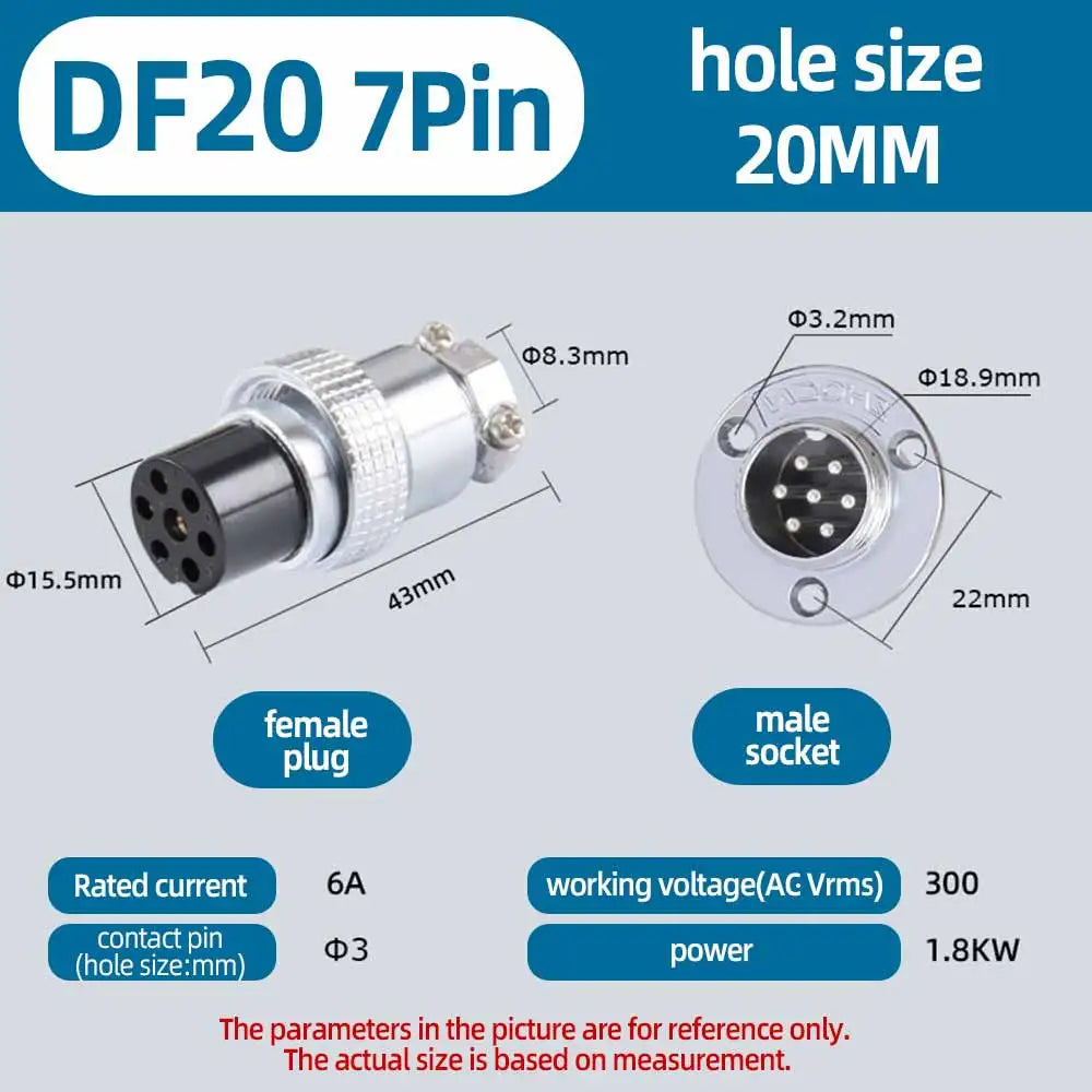 DF20 GX20 Aviation Connector 2 3 4 5 6 7 8 9 10 12 14 Pin Male Female Plug Socket Metal Push Pull Cable Connector Gold Plated Co