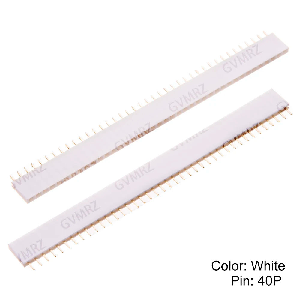 10PCS 40Pin Black White Red 2.54mm Single Double Row Straight Male Female Pin Header Connector Strip For PBC Ard Yellow Blue