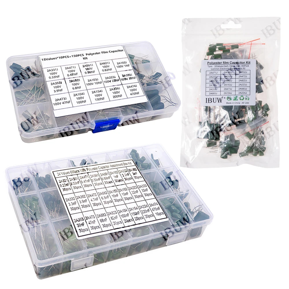 Polyester Film Capacitor KIT 330PF 470PF 560PF 102 222 472 223 333 103 473 104 1NF 2.2NF 10NF 22NF 47NF 0.1UF 100NF